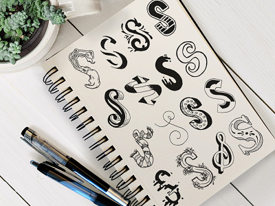 Letter S drawing exercise illustration letter s lettering neon s scarf sketch squid type typography