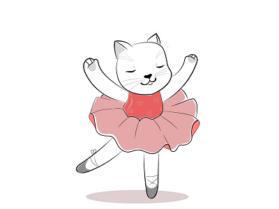 I'm a ballerina ballerina ballet illustration kitty kitty illustration vector
