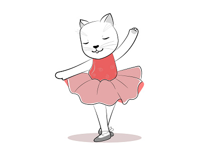 I'm a ballerina ballerina ballet illustration kitty kitty illustration vector