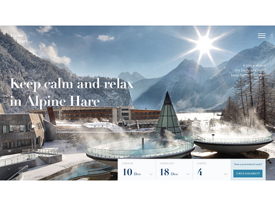 Alpine Hire Hotel Spa Resort (Concept) design ui webdesign