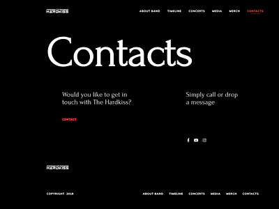 The Hardkiss Inner page Contacts design hardkiss inspiration the hardkiss thehardkiss typography ui uidesign webdesign