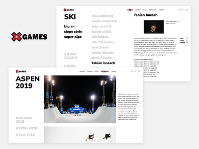 Promo-concept for XGames in Aspen aspen design inspiration sport typography ui uidesign webdesign winter sports xgames