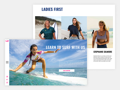 Surfing School for Ladies design inspiration surf surfing typography ui uidesign webdesign