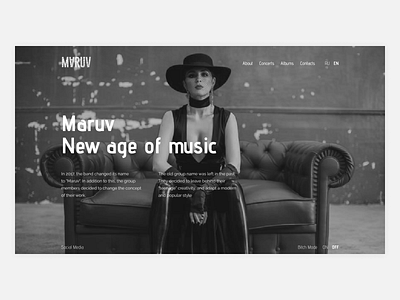 Website for musician Maruv. Concept