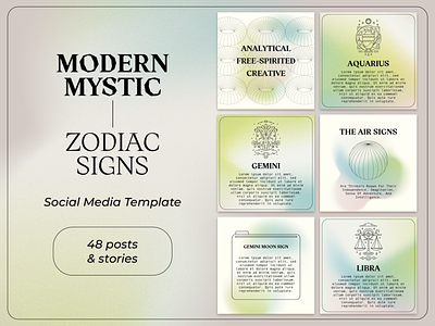 Gradient Instagram Template Zodiac Signs