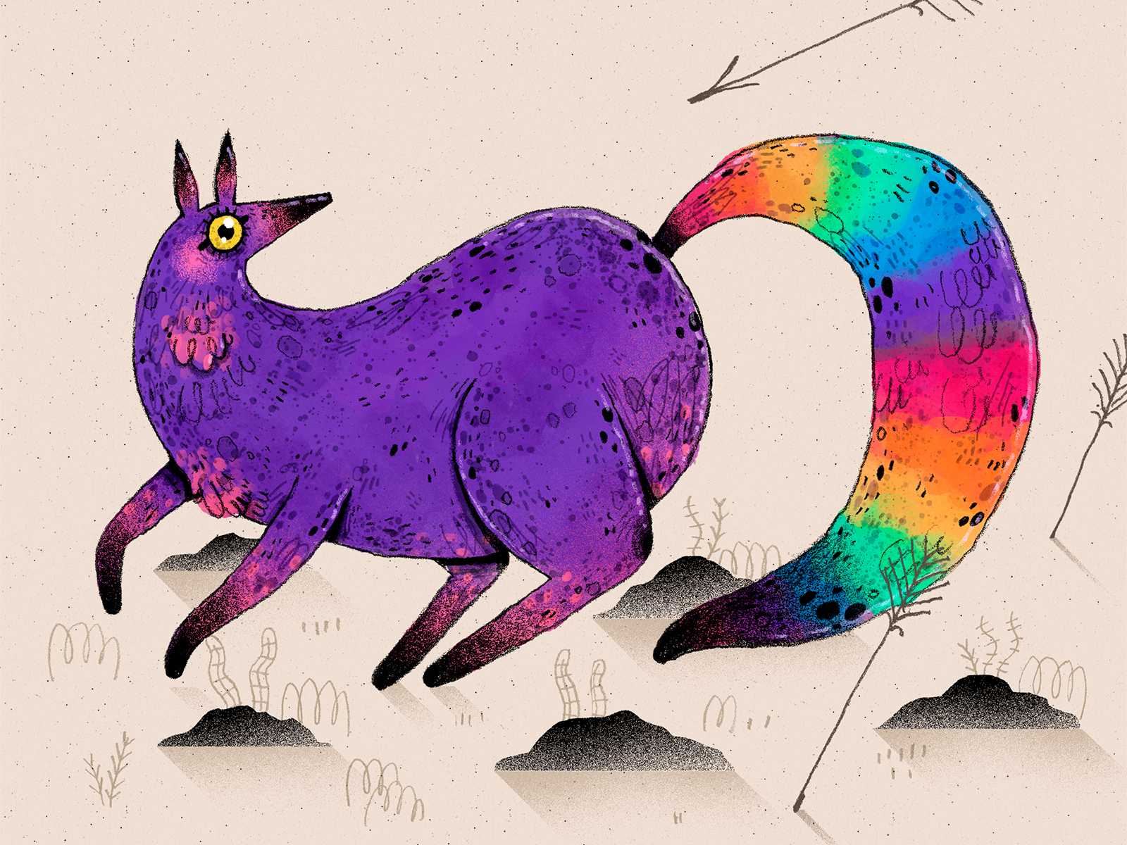 Pride Fox art artwork character character design fox gay handmade illustration pride