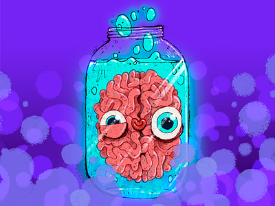 Brainy art artwork brain brainy character character design experiment handmade illustration illustrator lab laboratory