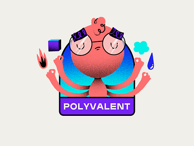 The Lab Studio | Values — Polyvalent art badge character character design elements handmade icon illustration levitate levitation meditate meditation multitask polyvalent value zen