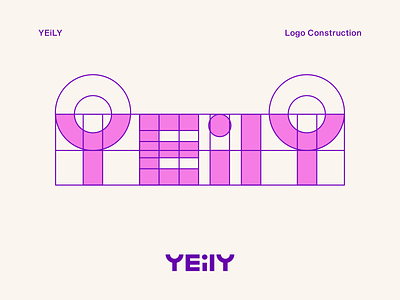 YEiLY | Logo Construction artist bjork brand brand identity branding design geometrical logo music musician simple typography vector yeily
