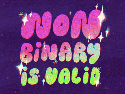 Non Binary Is Valid design lettering lgbtq non binary pride text type type design typedesign typography