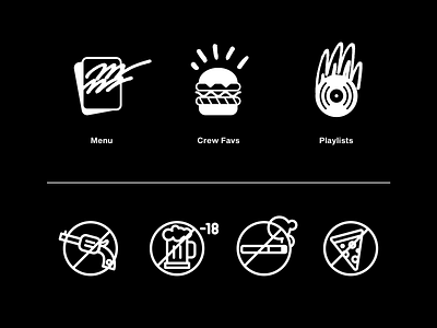 Santa Burguesa | Icon Set branding burger icon bundle icon design icon set icons icons pack menu music no beer no food no gun no smoking playlist restaurant restaurant branding