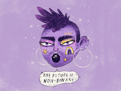 The Future Is Non Binary art character character design gay gaypride gender fluid genderless handmade illustration inspiration lgbti non binary queer