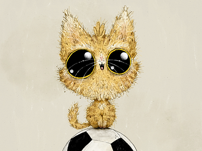 Soccer Kitty art artwork character character design handmade illustration kitten kitty kitty cat soccer