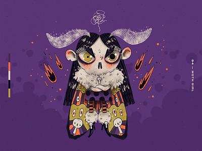 Drawtober 2019 | 04 — Moth Girl art artwork challenge character character design creepy drawtober halloween handmade illustration inktober moth moth girl scary