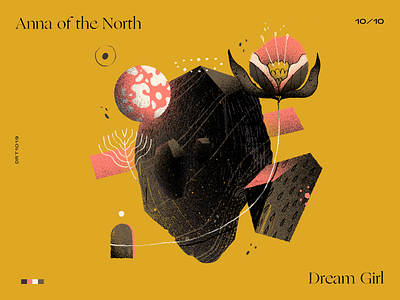 10 | Anna of the North — Dream Girl abstract album album cover anna of the north art artwork composition countdown design dream girl flower handmade illustration music record shapes