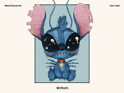 #sixfanarts | 04 — Stitch alien art artwork cartoon character character design disney fanart handmade illustration lilo and stitch stitch