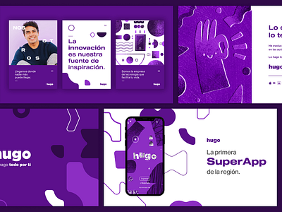 hugo | Branding Exploration app artwork brandbook branding composition delivery app design fintech hugo illustration logo payment app superapp tech ui vector