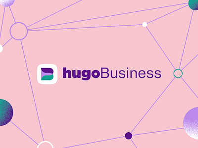 hugoBusiness | Logo app app icon branding business connection flat icon logo marketplace marketplace app minimal superapp typography ui ux vector web