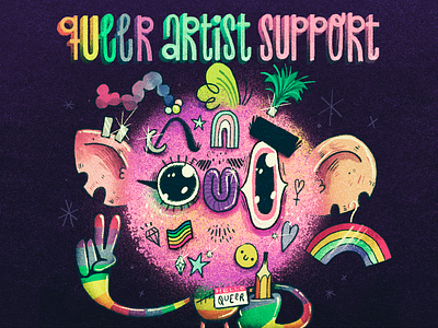 Queer Artist Support art artist artwork character character design handmade illustration lgbtq lgbtqia pride queer queer art support