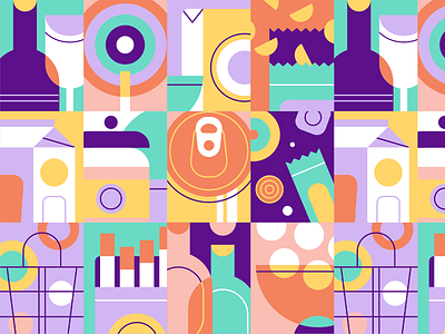 hugoMarket | Pattern abstract app grocery grocery app illustration pattern superapp supermarket texture ui ux vector