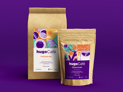 hugoCafé | Packaging branding coffee design el salvador packaging salvadoran vector