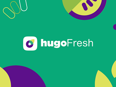 hugoFresh | Logo app app icon branding design flat fruits icon logo minimal typography ui vector vegetables veggies web