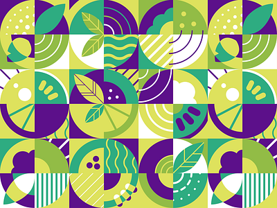 hugoFresh | Pattern abstract app design fruits geometric pattern superapp texture vector vegetables veggies