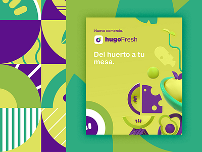 hugoFresh | Brand Exploration app branding delivery delivery app design fruit logo market superapp supermarket vector vegetables veggies