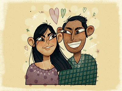 Couple art artwork character character design commission couple handmade illustration portrait