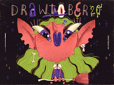 Drawtober 2020 art artwork challenge character character design creepy drawlloween drawtober halloween handmade illustration inktober scary witch