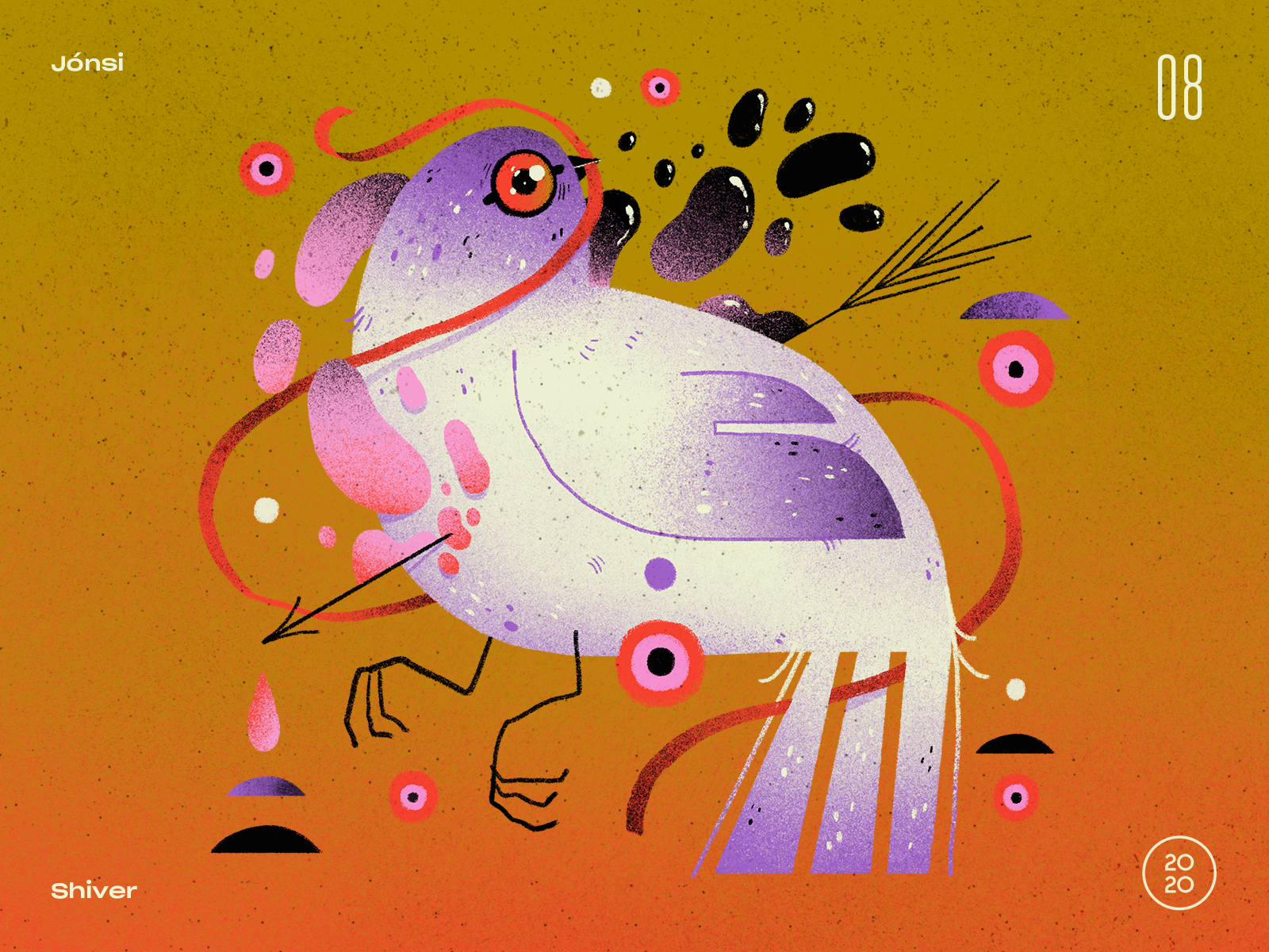 08 - Jónsi - Shiver 10x20 abstract album art artwork character character design composition countdown dove handmade illustration jonsi jónsi music record shiver texture top 10