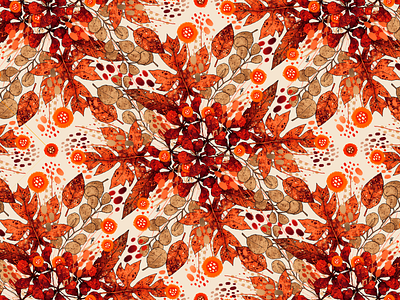 Armonía II | Pattern art artwork autumn clothing fall floral flowers handmade illustration pattern pattern design surface design textile texture