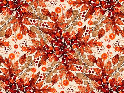 Armonía II | Pattern art artwork autumn clothing fall floral flowers handmade illustration pattern pattern design surface design textile texture
