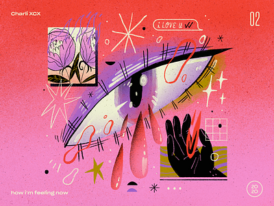 02 | Charli XCX — how i’m feeling now 10x20 album art artwork charli xcx countdown design emotions eye feelings handmade illustration record tears top 10 xcx