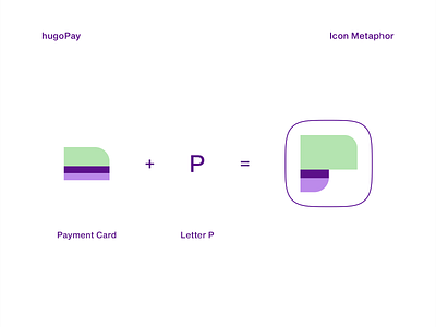 hugoPay | Icon Metaphor app app icon app icon logo branding design icon letter p minimal ui ux vector web