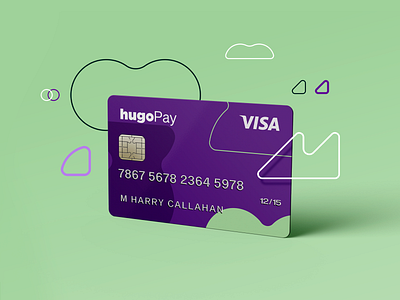 hugoPay | Payment Card branding card credit card debit card design finance fintech logo minimal payment payment card payment card design vector