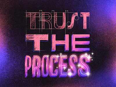 Trust the Process artwork handmade illustration lettering mental health mindful mindfulness quote type type design typography