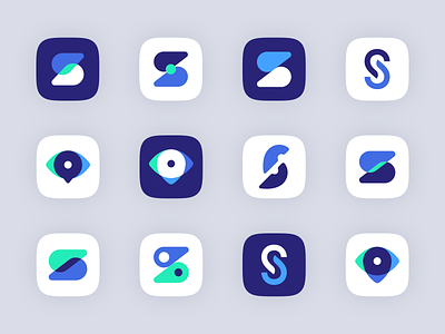 Sightseek | Icon Exploration app app icon branding character design design flat icon letter s logo minimal s logo travel app ui