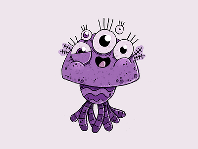 Alana alana alien art character character design illustration purple planet