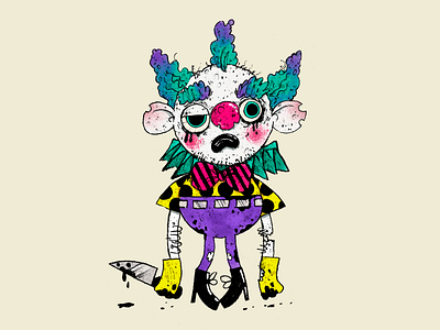 Creepy Clown art character character design clown creepy clown illustration psycho