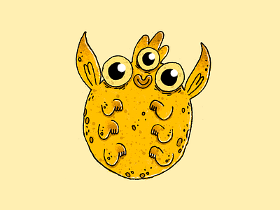Fleebo alien art character character design children illustration illustration mural planet yellow