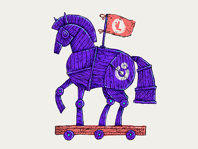 Trojan Horse art character character design handmade horse illustration trojan horse