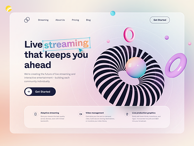 Streaming platform design concept adaptive broadcasting concept content design desktop hero home page interface landing online service starting page stream streaming ui ux video web design website