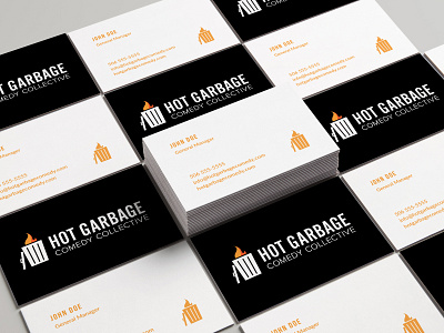 Hottest Trash business cards business cards design comedy improv brand print design