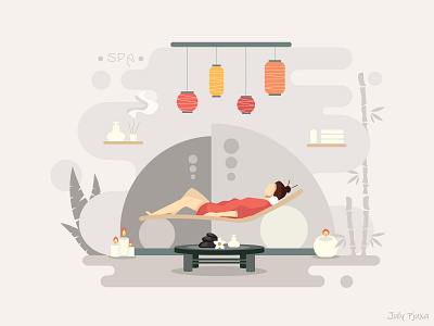 SPA adobe illustrator charachter girl illustration julypjuxa relax spa vector vector artwork