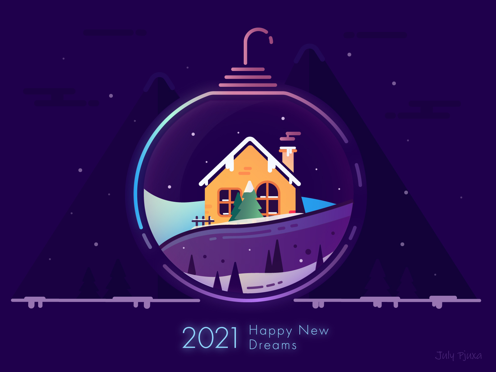 Happy New Dream 2021 2021 adobe illustrator christmas happy new dream happy new year illustration julypjuxa vector vector artwork