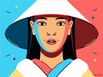 Vietnamese girl 👩‍🦰👘 adobe illustrator charachter contrast contraststyle girl illustration julypjuxa outline outlinestyle vector vector artwork vietnamese