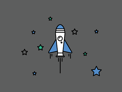 Space Doodles illustration rocket space vector