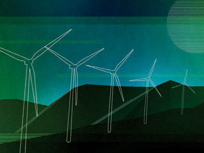 Sustainability Illustration for the University of Pennsylvania earth enviro environment green solar sustainable wind