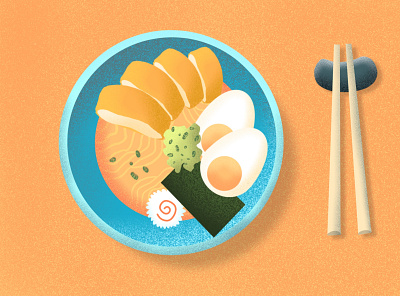 Katsu Ramen Illustration food illustraion katsu noodles procreate ramen
